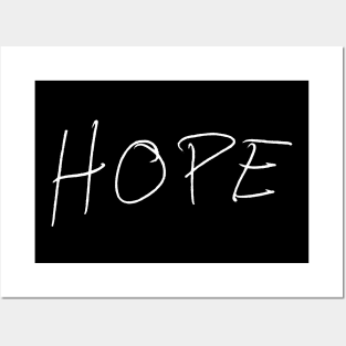 Hope - Rob Benedict Handwriting - white font Posters and Art